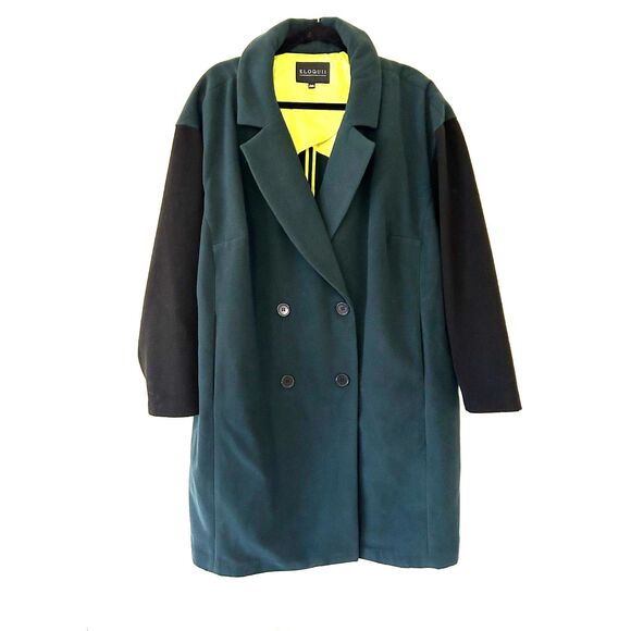 Eloquii Double Breasted two‎ toned Trench coat Women's plus size 22/24 - Picture 1 of 8